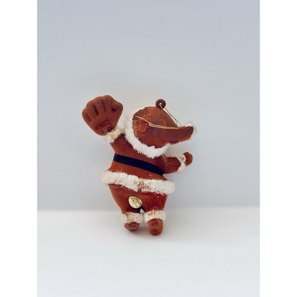 Vtg Christmas Plastic Snow Globe Flocked Santa Reindeer Candy Holder Retro MCM - Picture 3 of 12